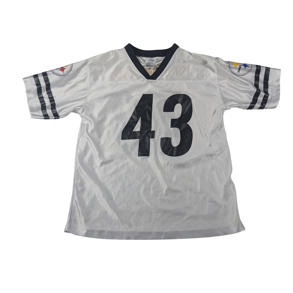 NFL Jersey Youth L White Troy Polamalu Pittsburgh Steelers #43 Football Sport